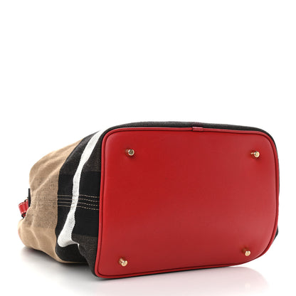 Burberry Canvas Mega Check Medium Ashby Hobo Cadmium Red 4 of 11