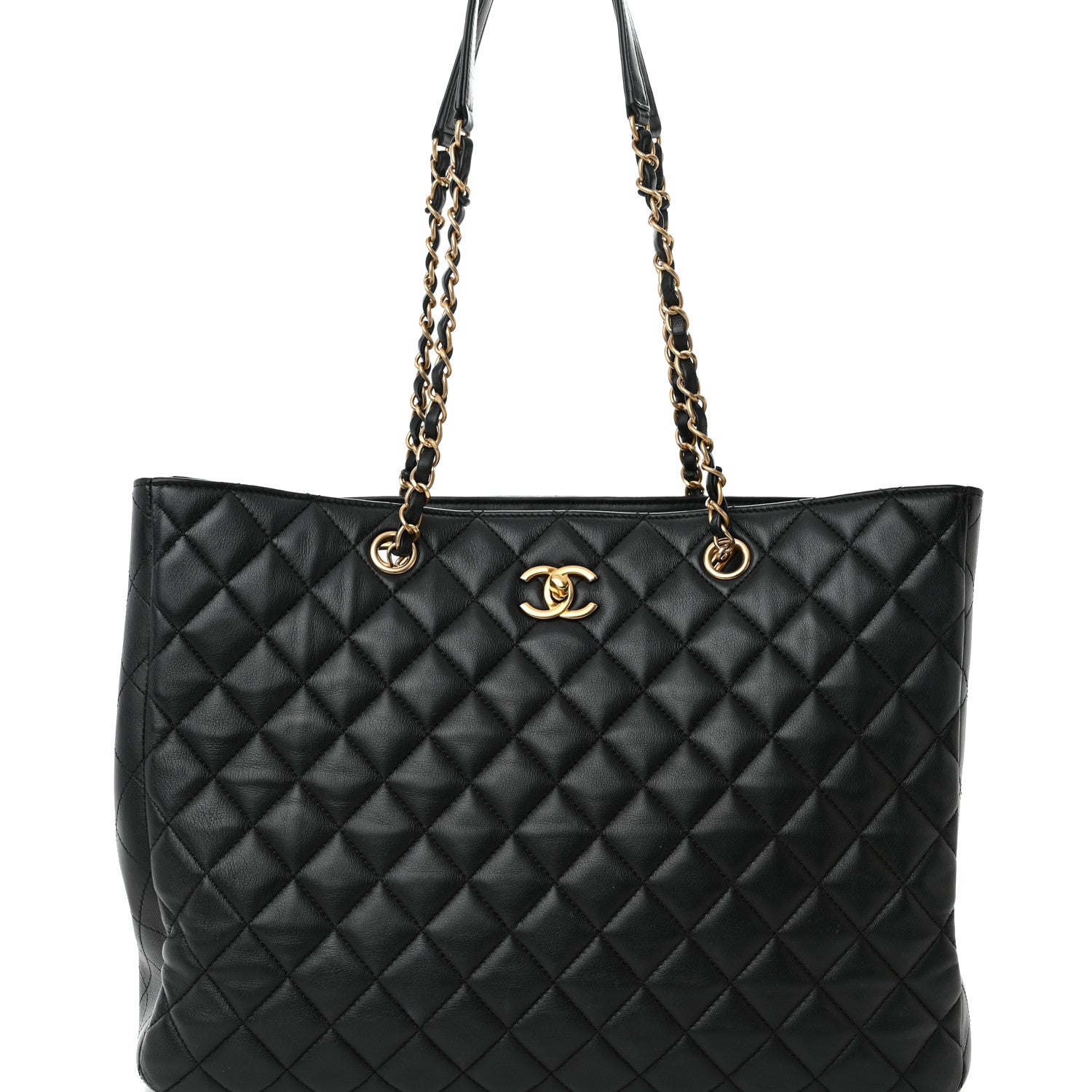 Chanel Calfskin Quilted Large Classic Shopping Tote Black 8 of 13