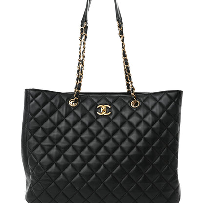 Chanel Calfskin Quilted Large Classic Shopping Tote Black 8 of 13