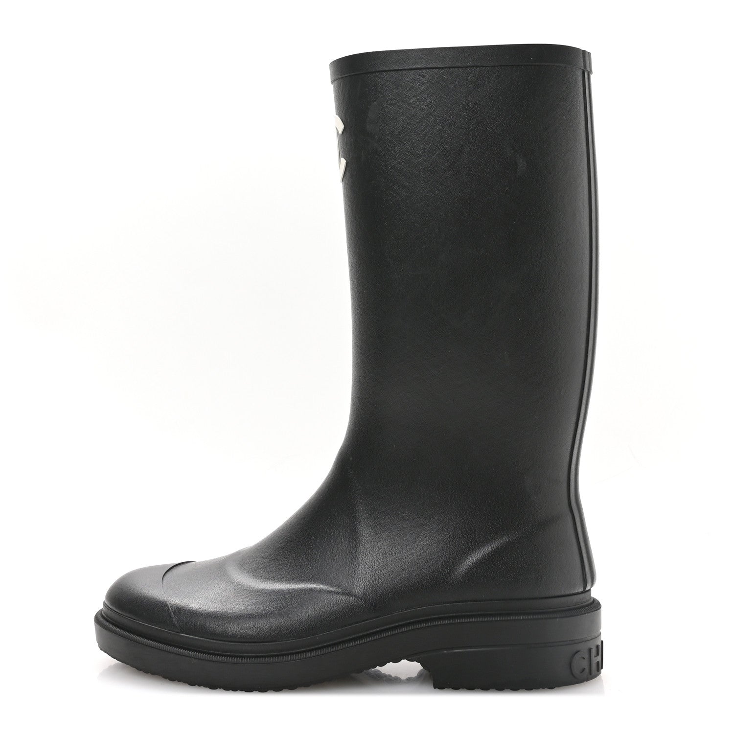 Chanel Caoutchouk CC High Boots 38 Black 1 of 8