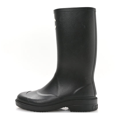 Chanel Caoutchouk CC High Boots 38 Black 1 of 8