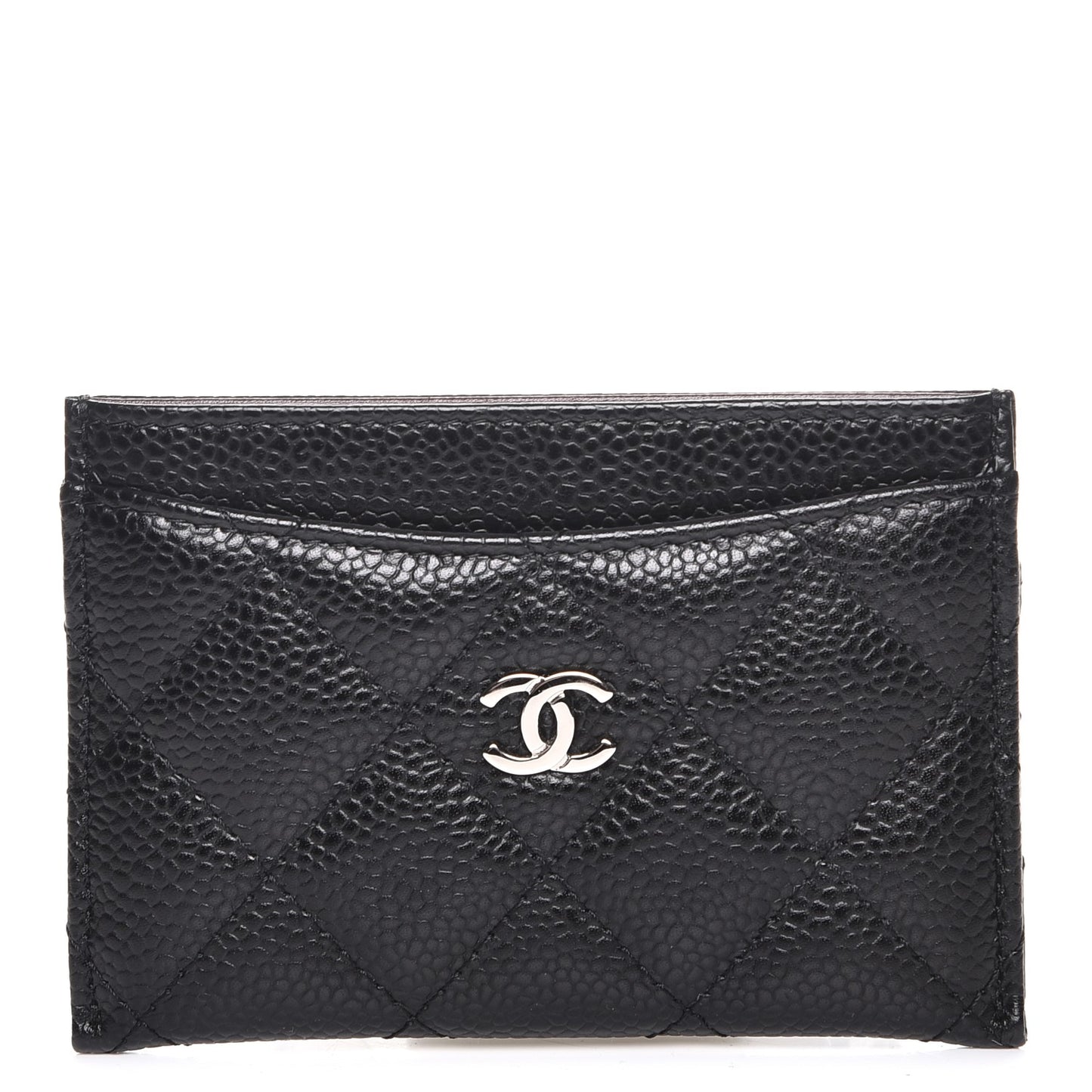 Caviar Quilted Card Holder Black