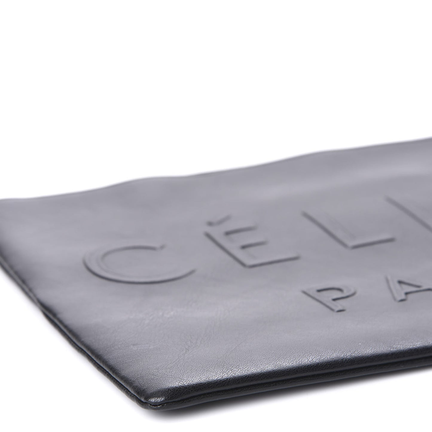 Calfskin Large Made In Clutch Pouch Black
