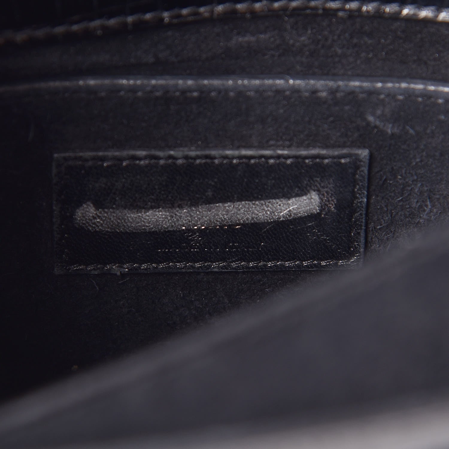 Saint Laurent Calfskin Crocodile Embossed Medium Monochrome Monogram Sunset Black 6 of 22