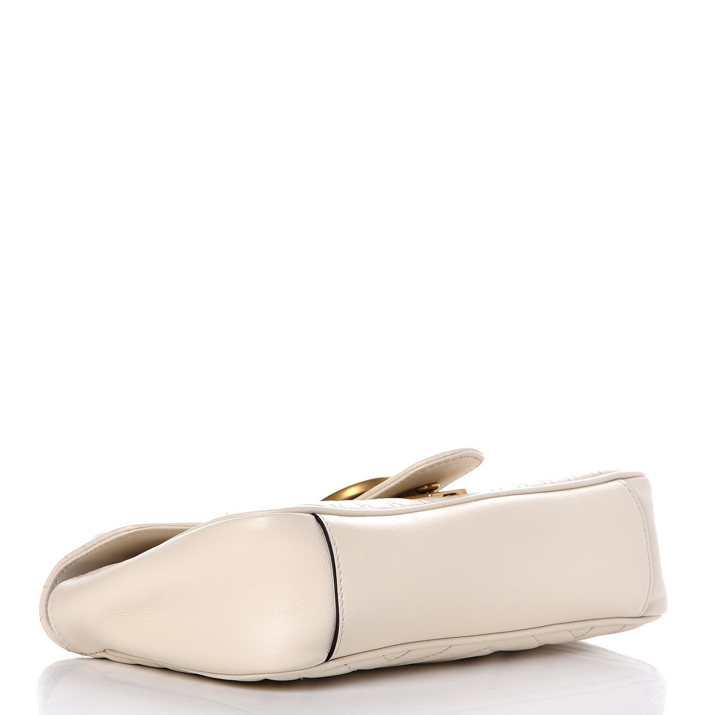 Calfskin Matelasse Small GG Marmont Shoulder Bag White