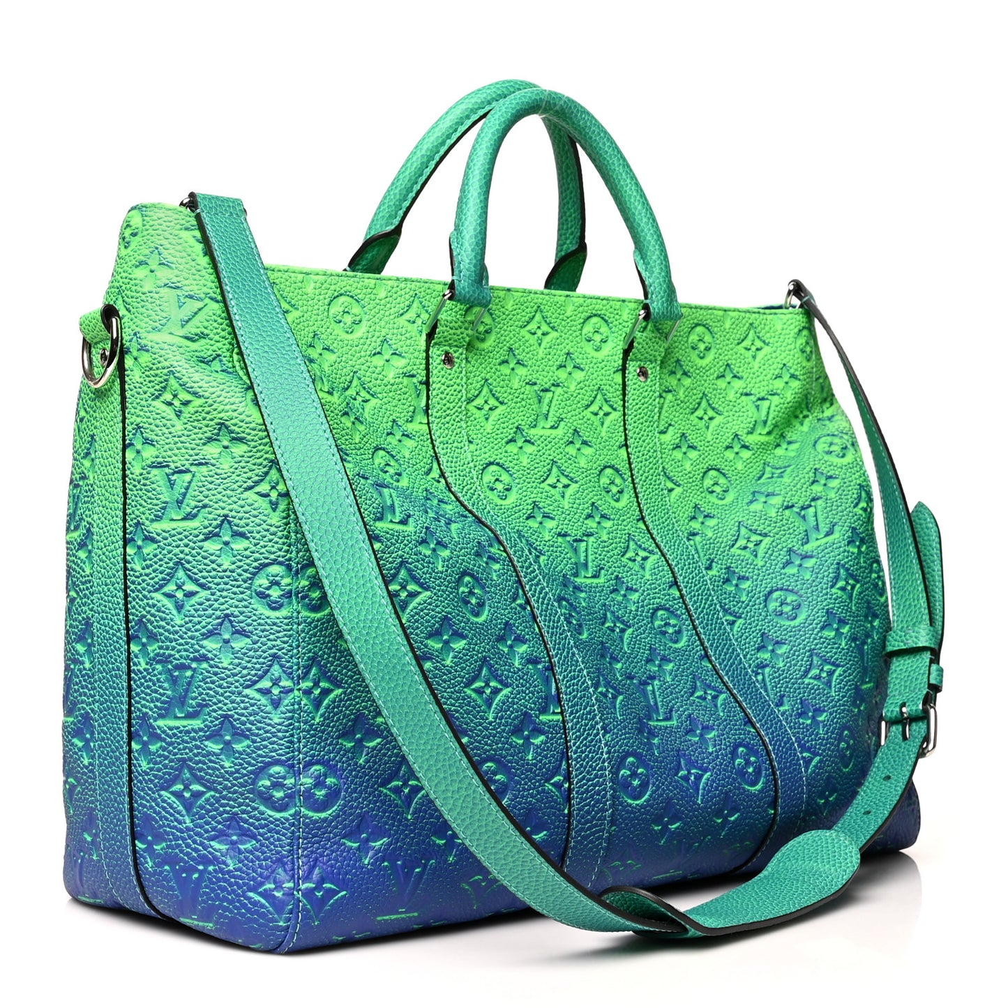 Taurillon Illusion Keepall Tote Bleu Vert