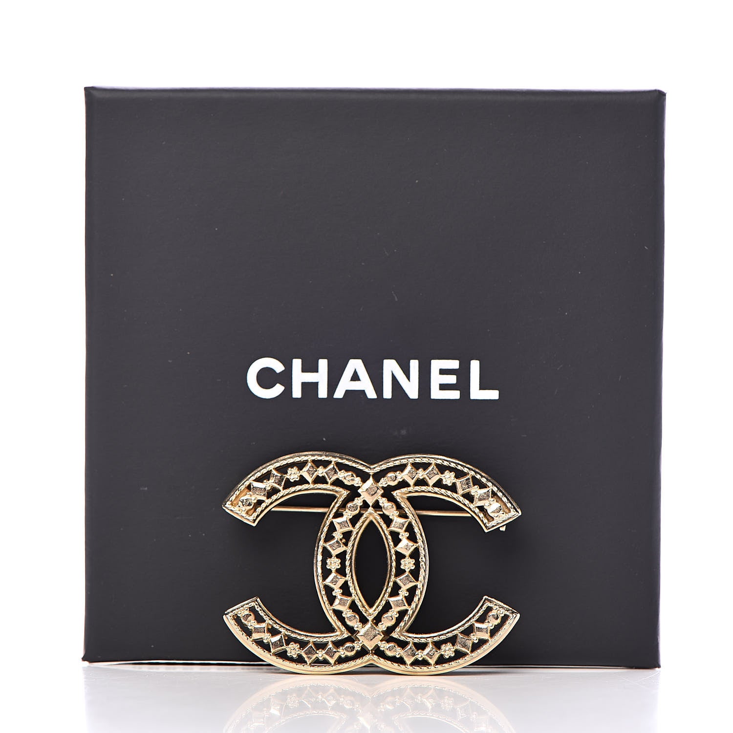 Chanel Metal CC Brooch Light Gold 5 of 5