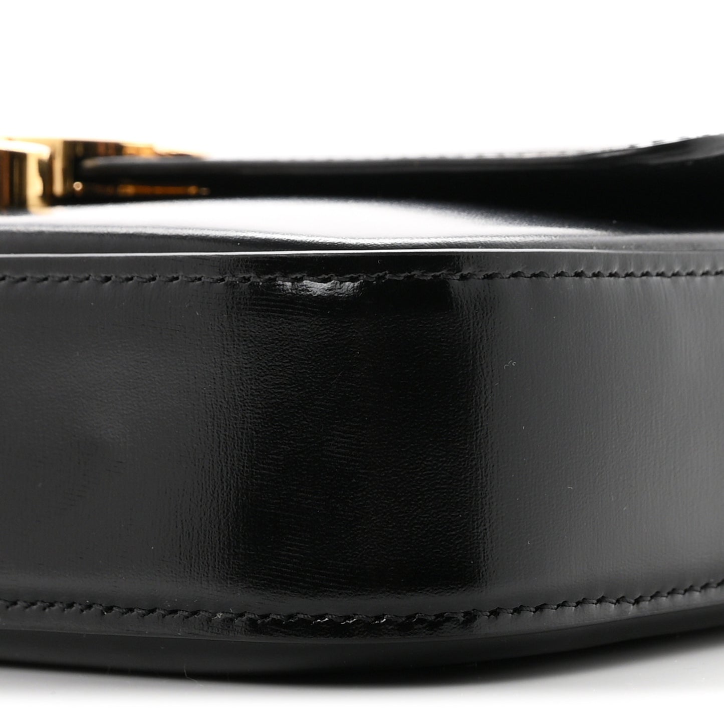 Shiny Calfskin Triomphe Chain Shoulder Bag Black