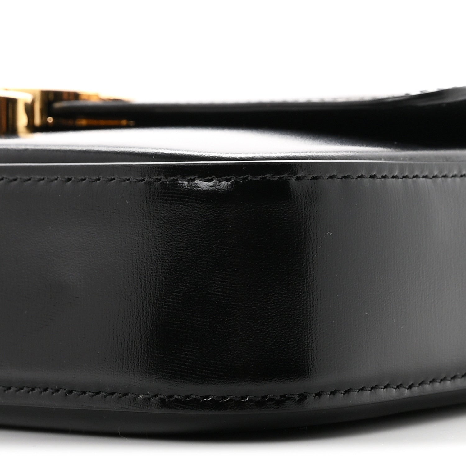 Celine Shiny Calfskin Triomphe Chain Shoulder Bag Black 10 of 10