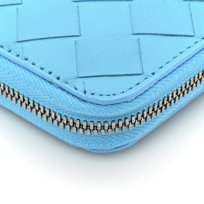 Bottega Veneta Nappa Intrecciato Zip Around Wallet Sky Blue 11 of 13
