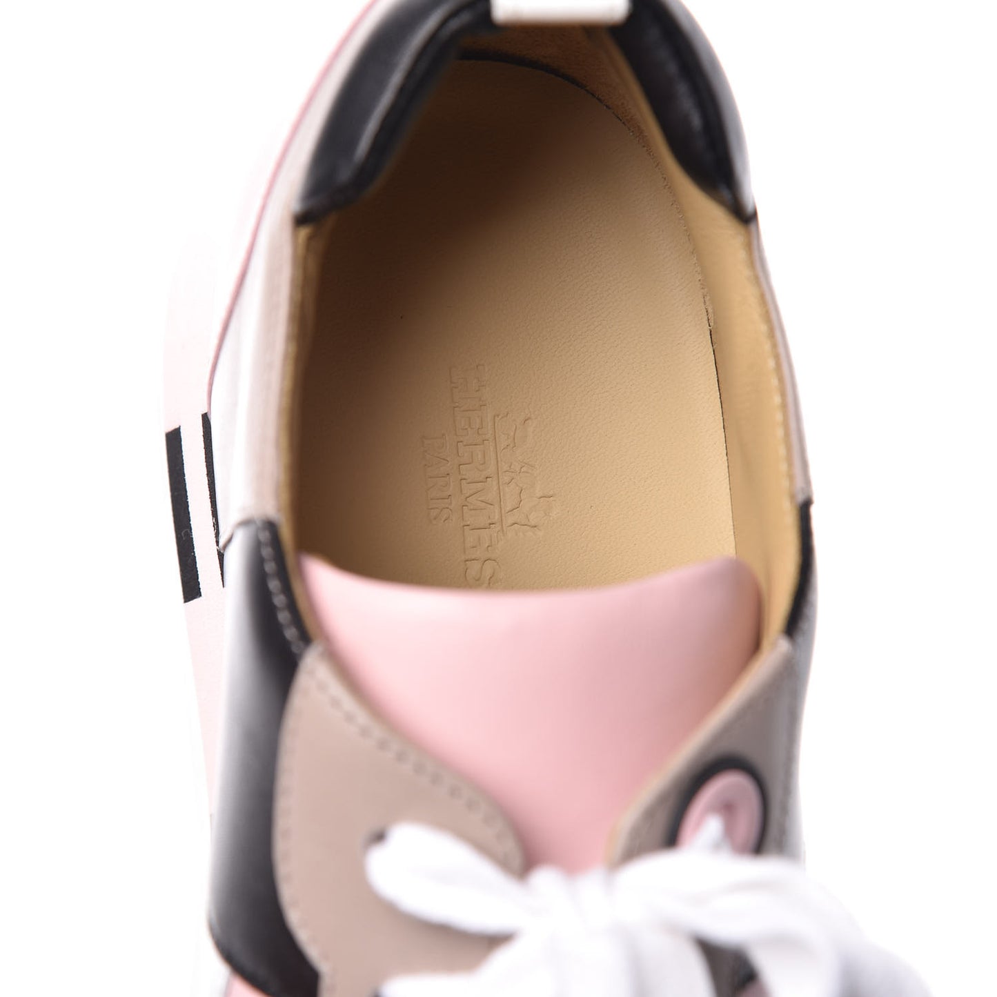 Calfskin Rebus Sneakers 38.5 Rose Aube Black White