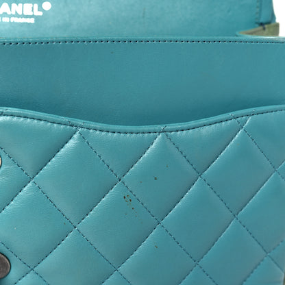 Chanel Lambskin Quilted Tri-Color Jumbo Double Flap Navy Blue Green 13 of 13