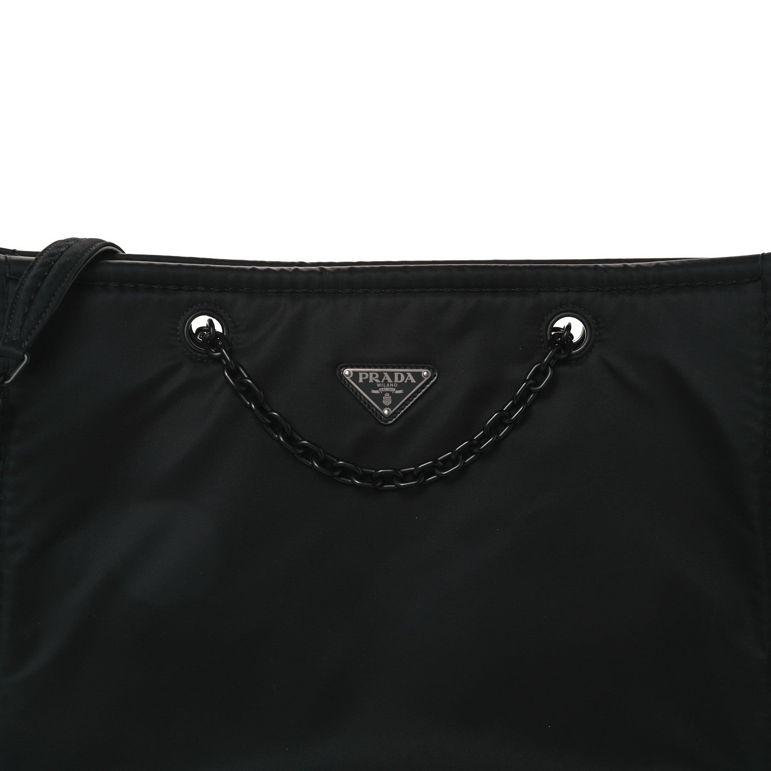 Prada Tessuto Nylon Chain Tote Black 10 of 12