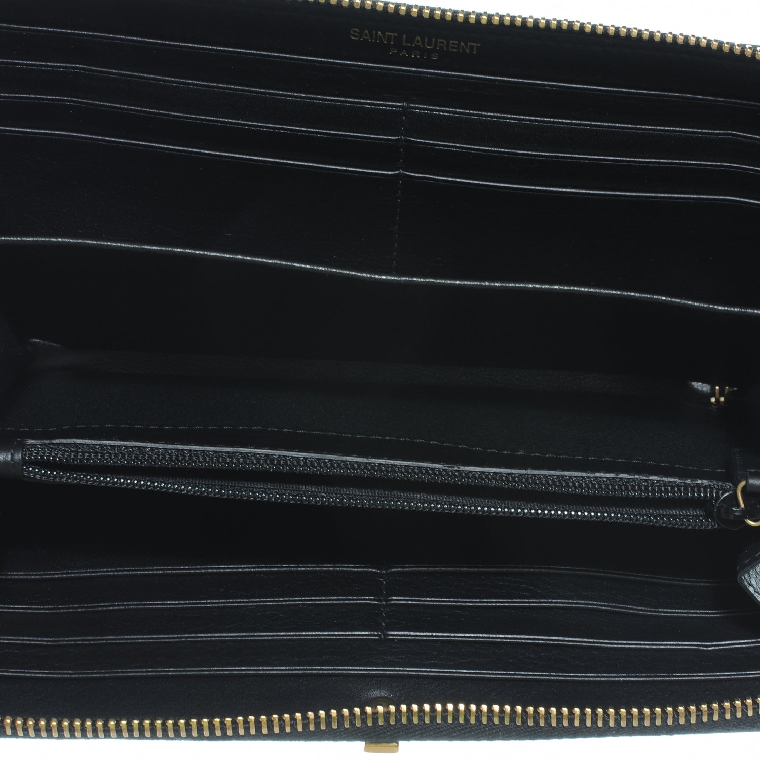 Saint Laurent Leather Y Line Zip Around Wallet Black 5 of 7