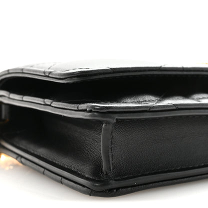 Christian Dior Lambskin Crystal Macrocannage Caro Pouch With Chain Black 7 of 9