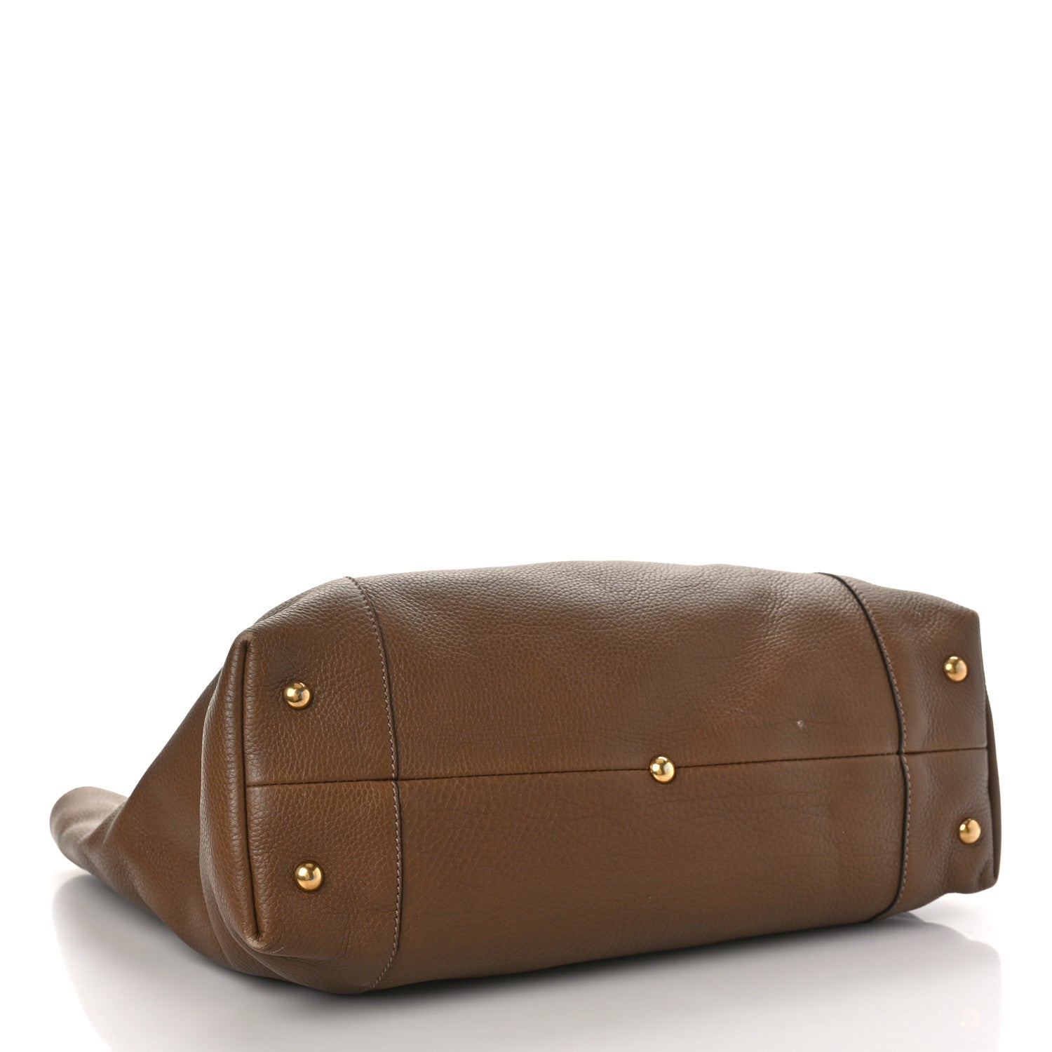 Gucci Pebbled Calfskin Medium Twill Tote Brown 4 of 14