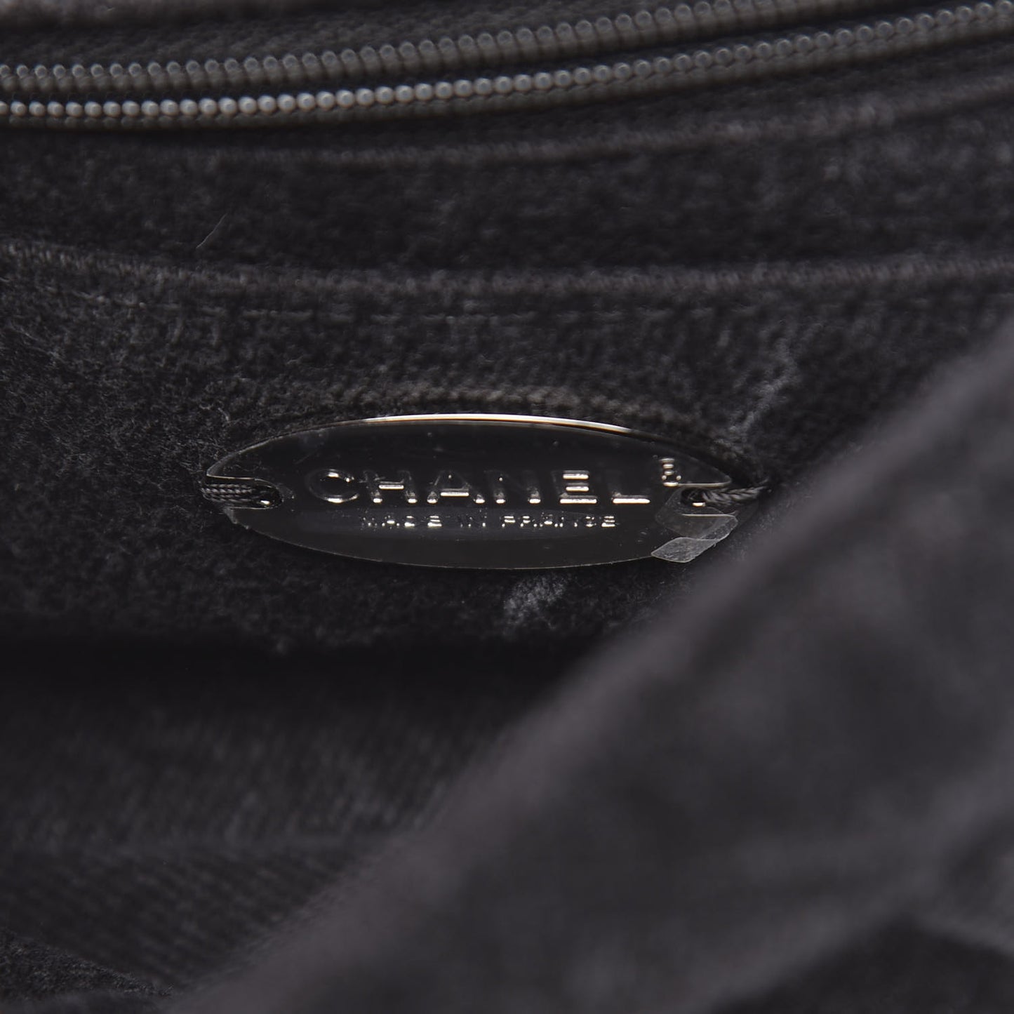Denim CC Quilted Mini Square Flap Black