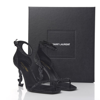 Saint Laurent Glitter Opyum 85 Sandals 36 Black 11 of 11