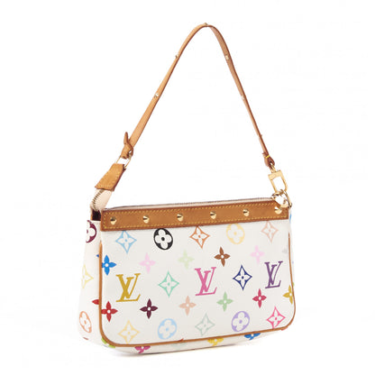 Louis Vuitton Monogram Multicolor Pochette Accessories White 2 of 8