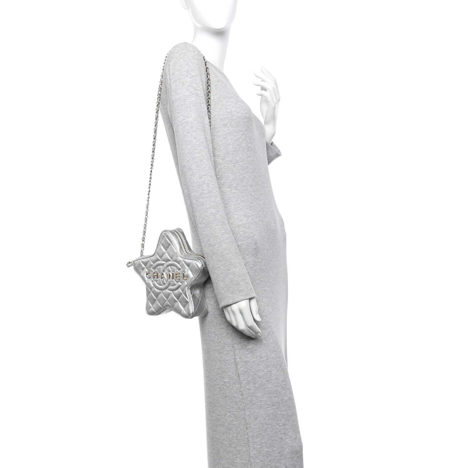 Chanel Metallic Lambskin Walk Of Fame Bag Silver 2 of 10