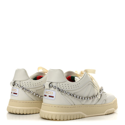 Gucci Calfskin Womens Re-Web Removable Crystal Sneakers 36 White 5 of 10