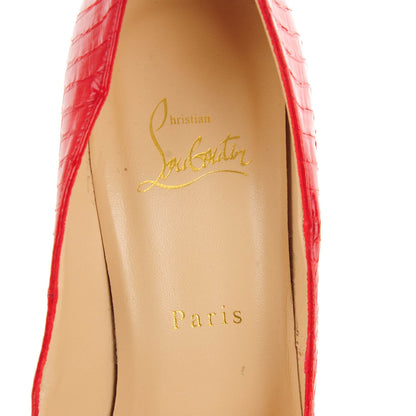 Christian Louboutin Python Lucido Bianca 140 Pumps 39 Red 7 of 7