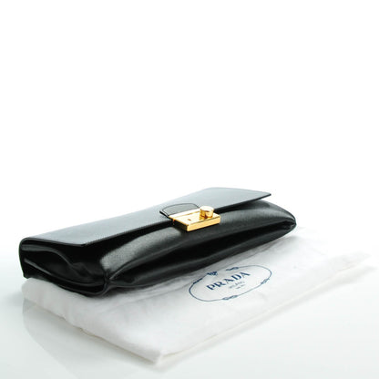 Prada Saffiano Lux Flap Clutch Nero Black 3 of 7