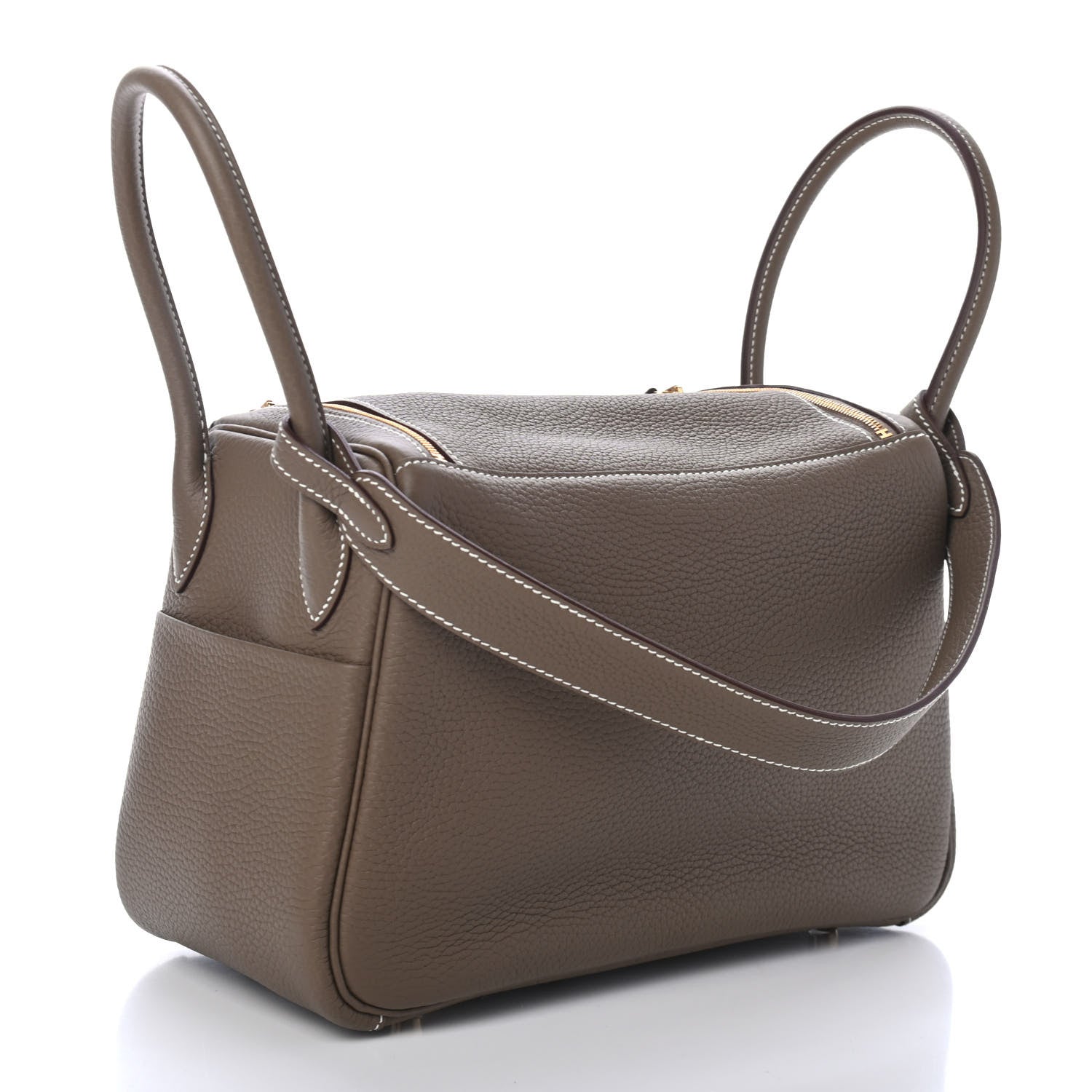 Hermes Taurillon Clemence Lindy 26 Etoupe 2 of 8