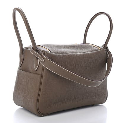 Hermes Taurillon Clemence Lindy 26 Etoupe 2 of 8