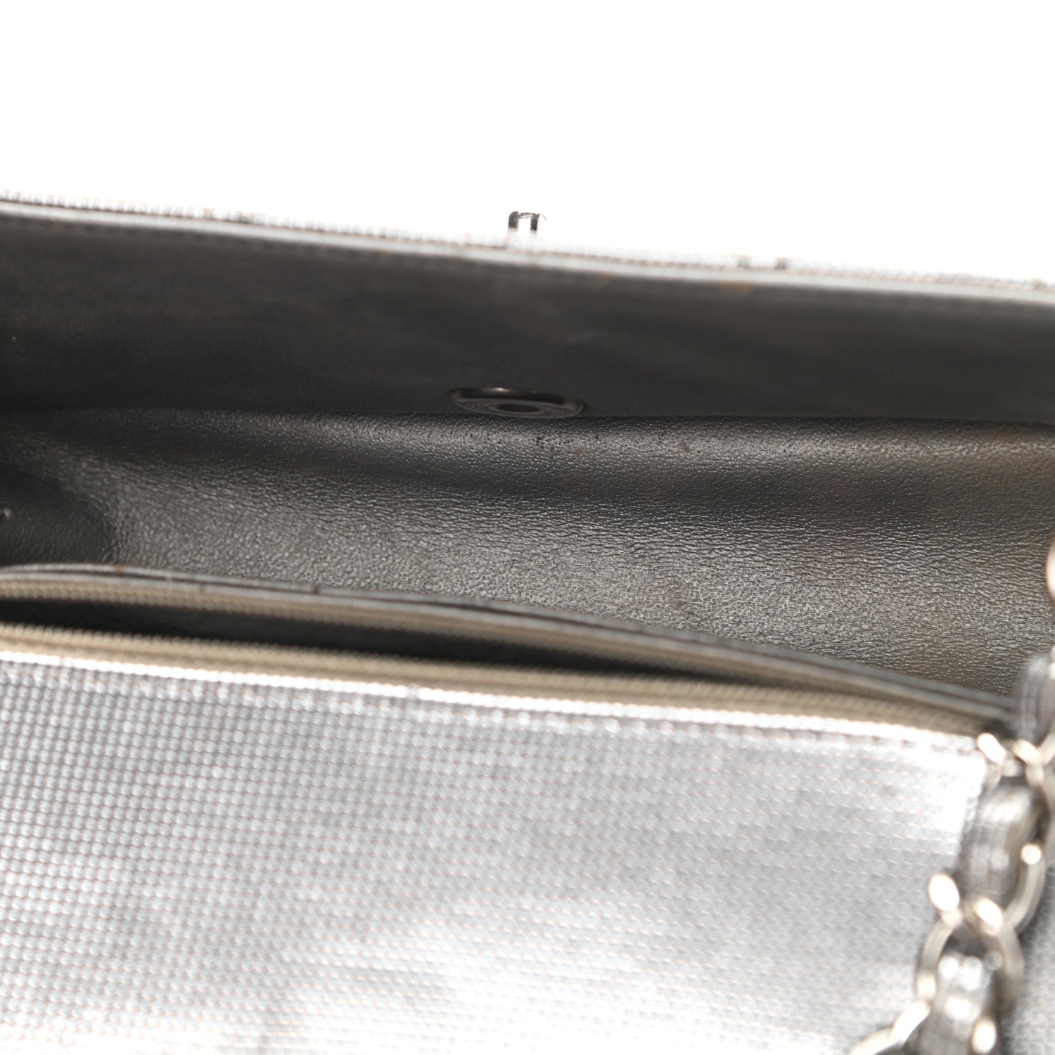 Chanel Metallic Calfskin Quilted Pixel Effect Mini Rectangular Flap Dark Silver 7 of 16