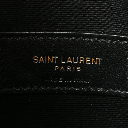 Saint Laurent Calfskin Crocodile Embossed Uptown Monogram Clutch Crema Soft 6 of 6