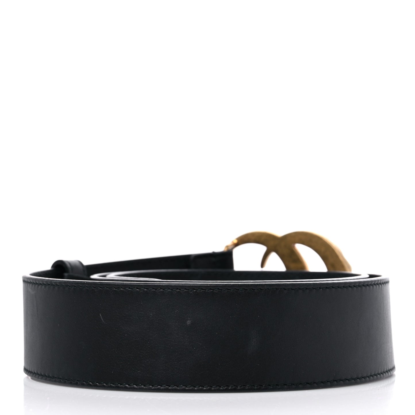 Moon Calfskin Pearl Double G 40mm Belt 85 34 Black Cream