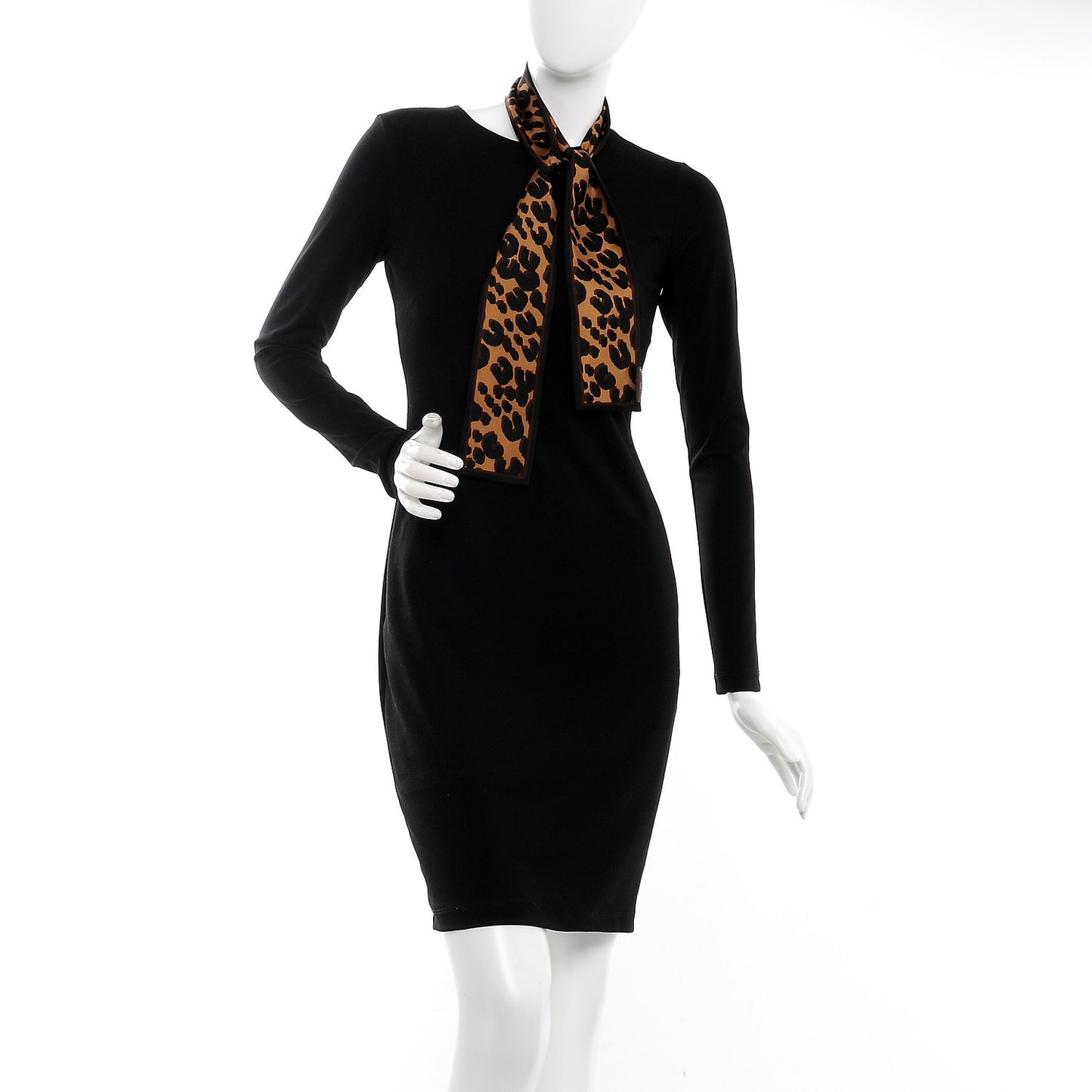Silk Leopard Bandeau Scarf Marron