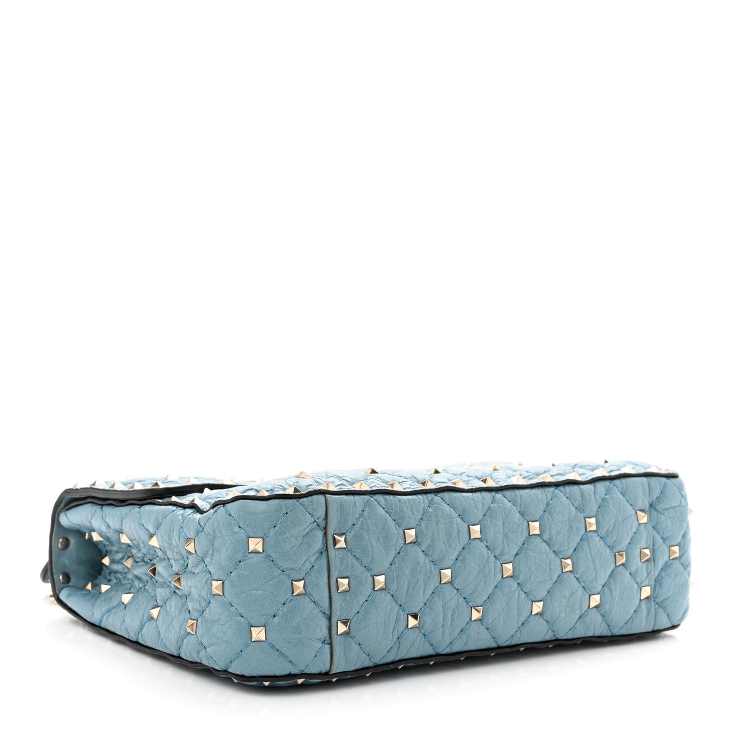 Craquele Nappa Medium Rockstud Spike Shoulder Bag Nube
