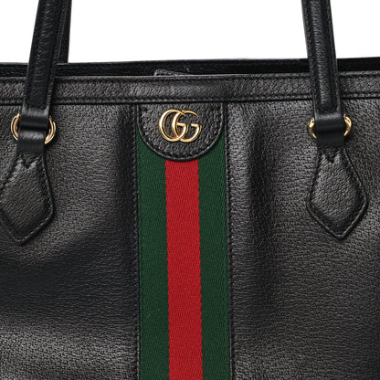Gucci Textured Calfskin Web Medium Ophidia Shopping Tote Black 9 of 12