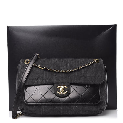 Chanel Denim Calfskin Quilted Small Flap Black 10 of 10