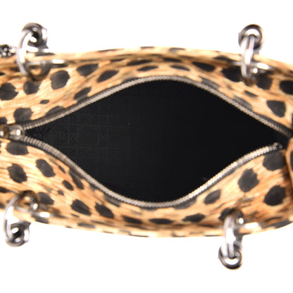 Christian Dior Canvas Leopard Print Medium Lady Dior 8 of 13