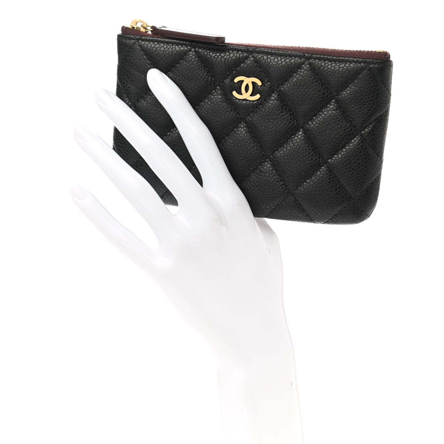 Caviar Quilted Small Cosmetic Case Black