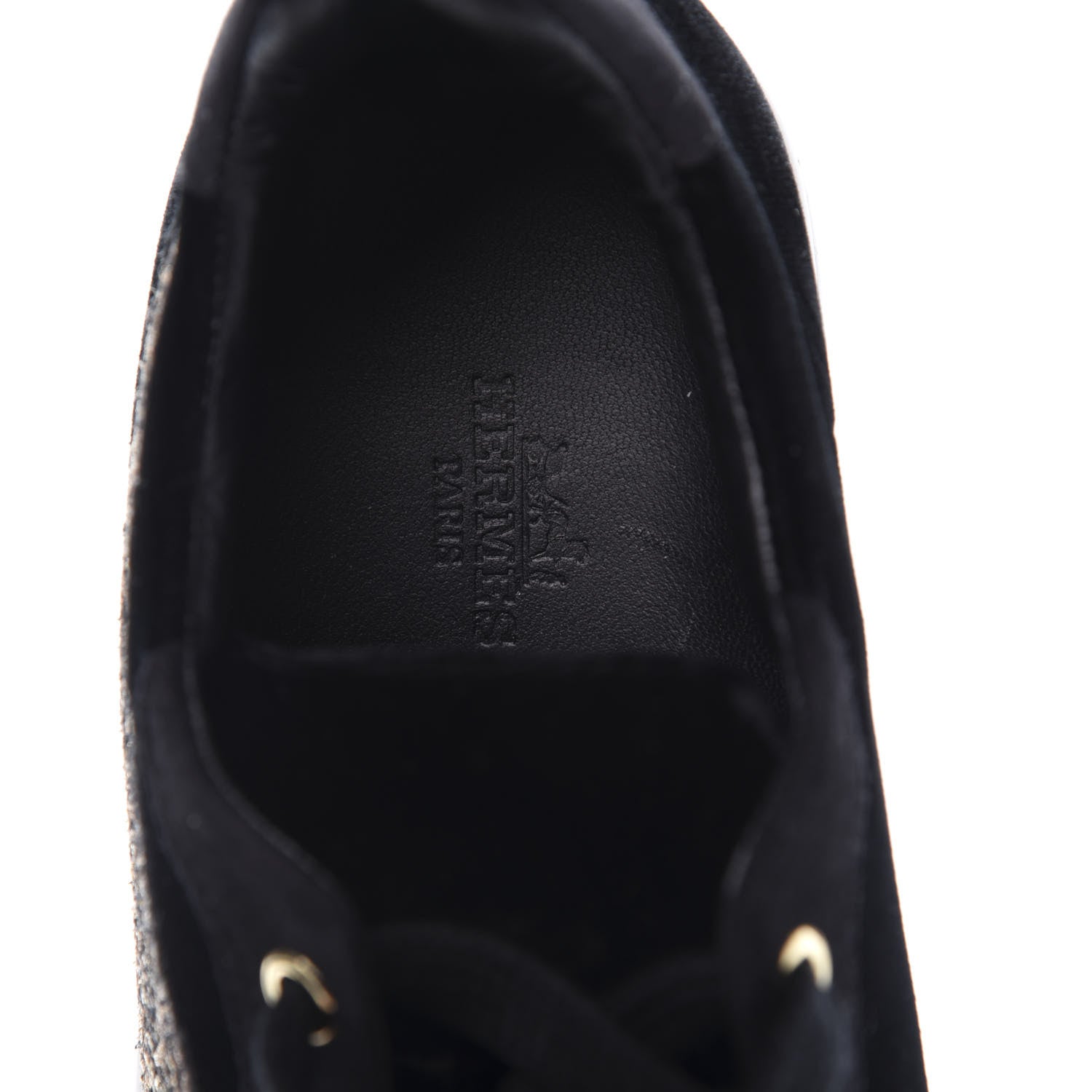 Hermes Velvet Womens Wing Sneakers 37 Black 7 of 10