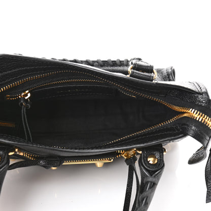 Balenciaga Chevre Gold Metallic Edge Hardware Mini City Black 5 of 11