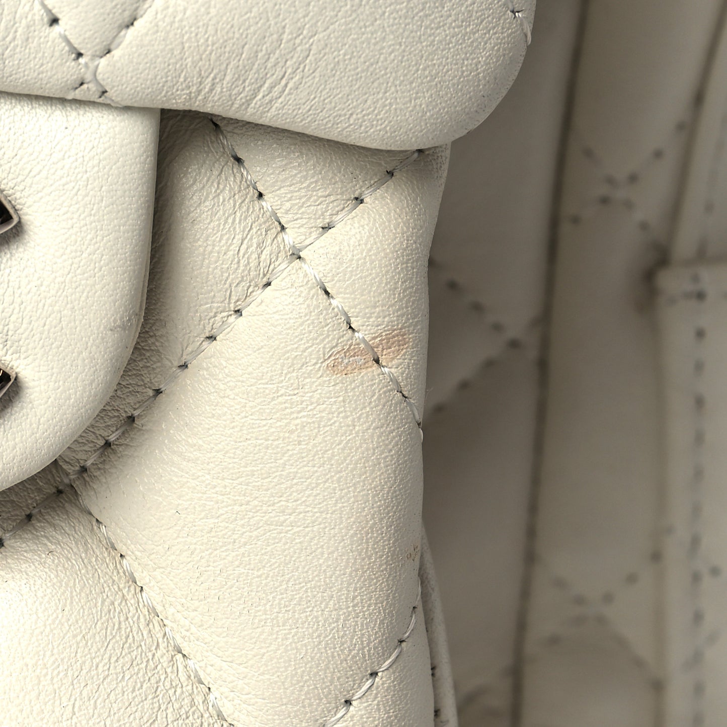 Calfskin Quilted Large Cambon Multipocket Reporter White