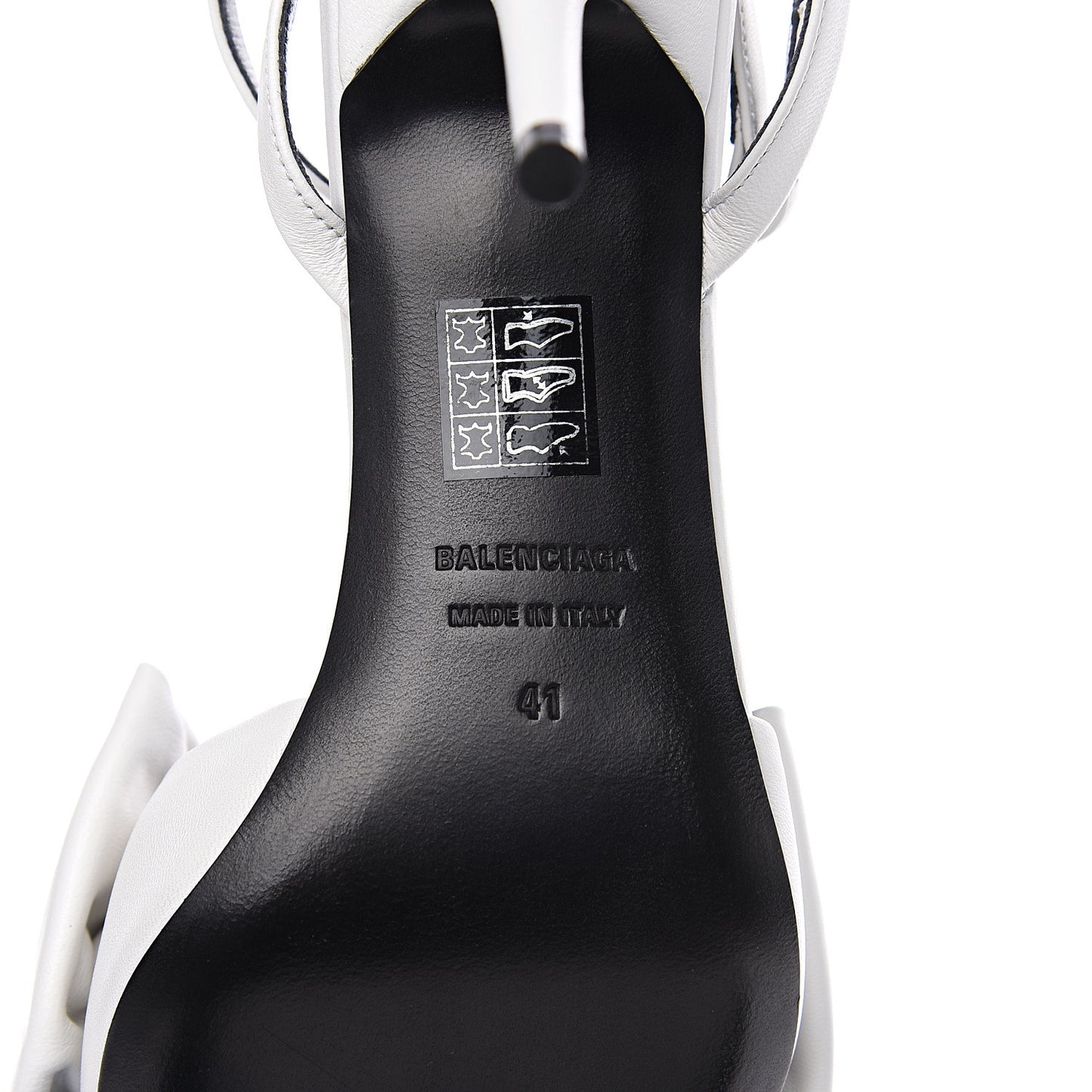 Lambskin Square Knife Bow Sandals 41 White