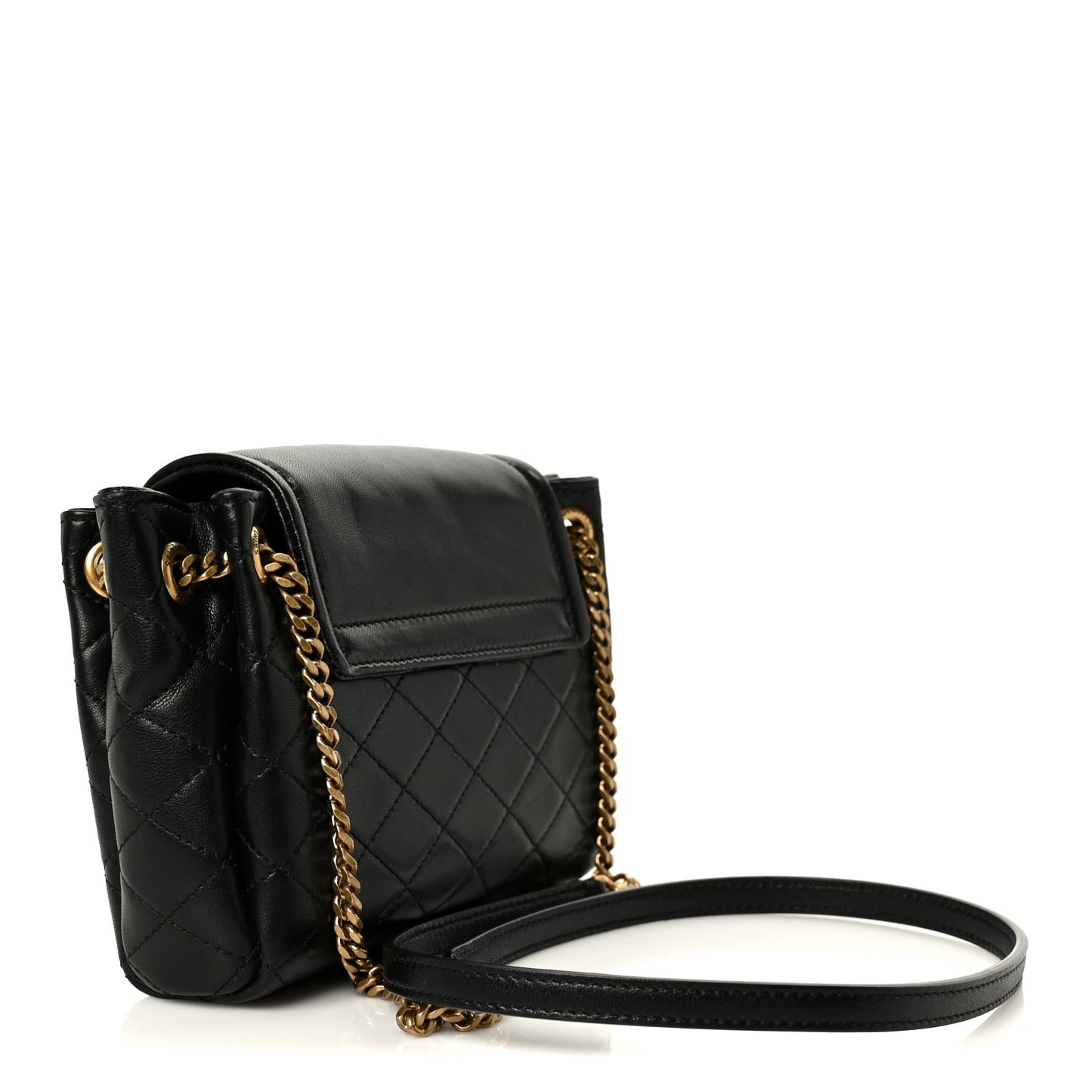 Lambskin Quilted Monogram Mini Nolita Black