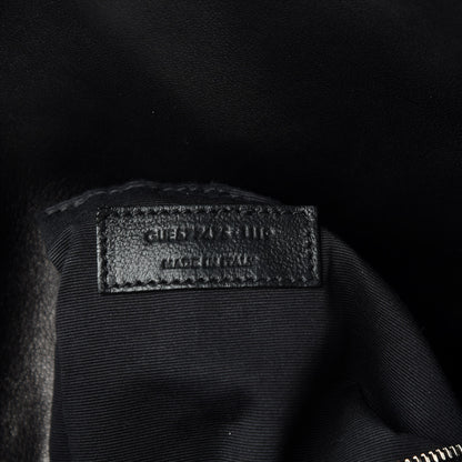 Saint Laurent Lambskin Quilted Medium Loulou Puffer Monogram Chain Satchel Black 10 of 11