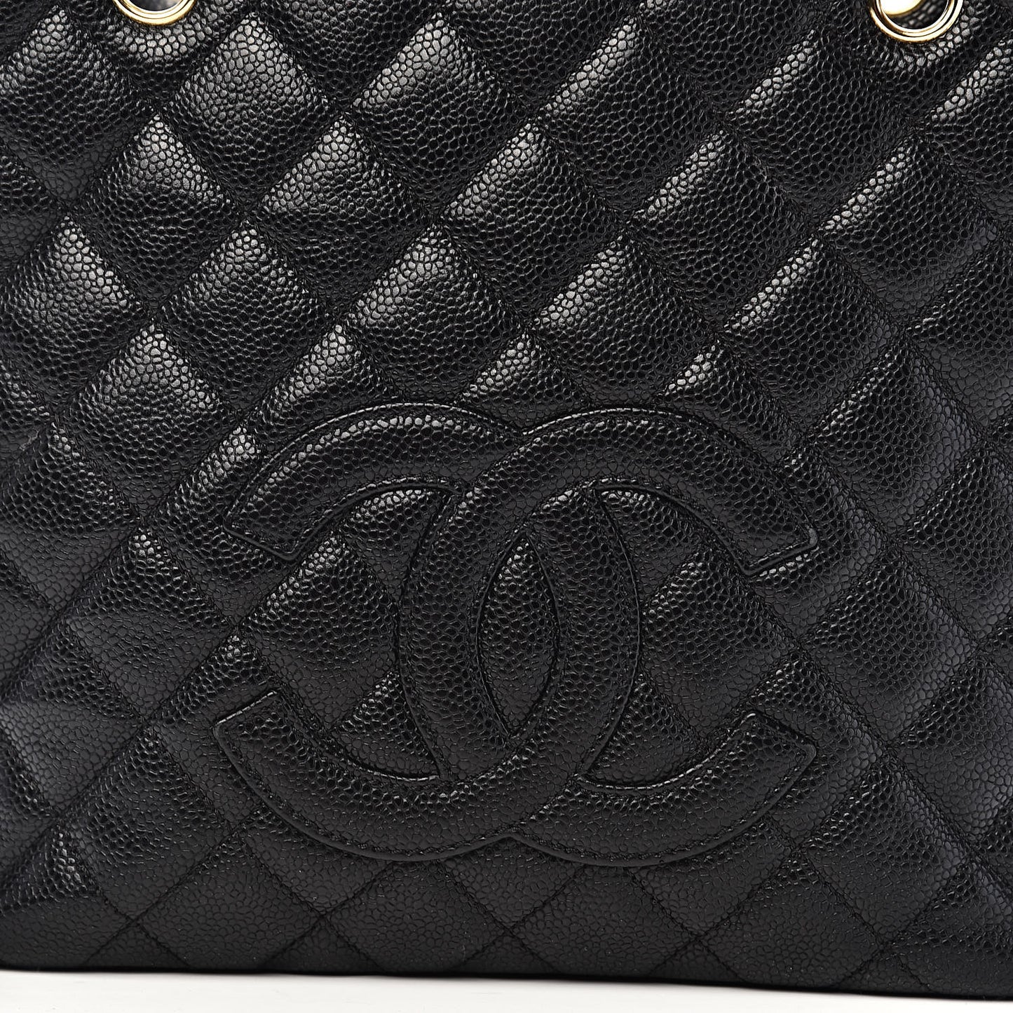 Caviar Quilted Petit Shopping Tote PST Black