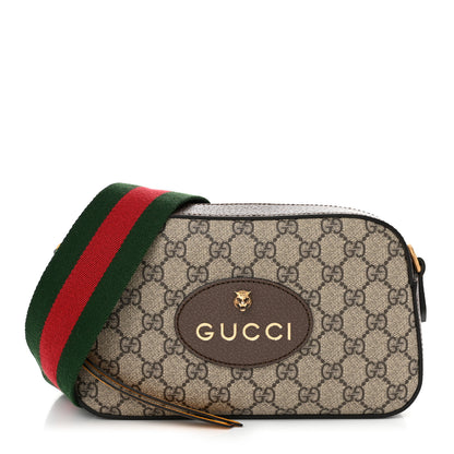Gucci GG Supreme Monogram Web Neo Vintage Shoulder Bag Beige New Acero Crop 1 of 10