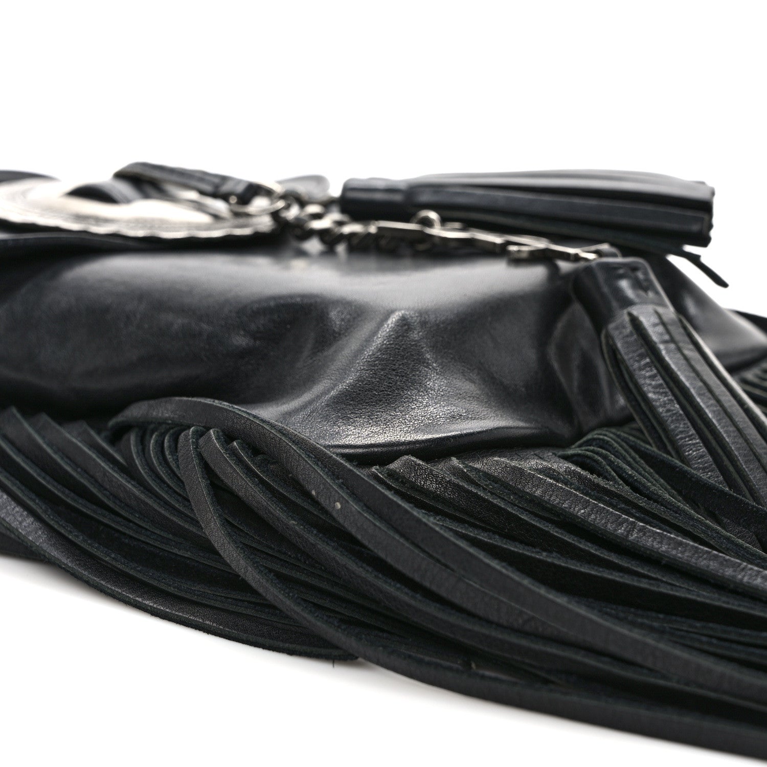 Saint Laurent Lambskin Anita Tassed Crossbody Bag Black 7 of 10