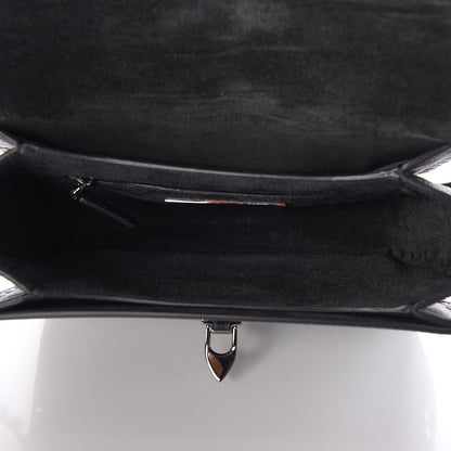 Valentino Garavani Pebbled Calfskin Onyx Medium Rockstud Rolling Flap Saddle Bag Black 5 of 7