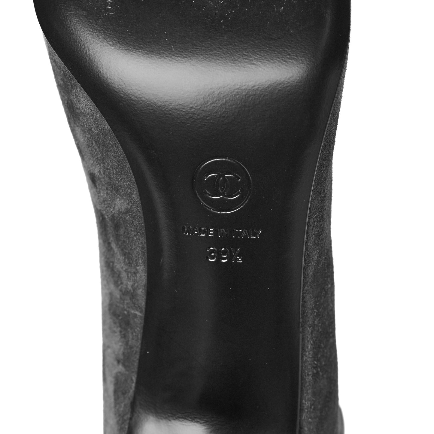 Suede Calfskin Satin Gabrielle Cap Toe Short Boots 39.5 Grey Black