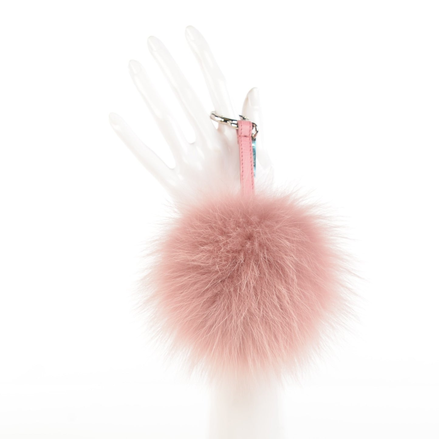 Fox Fur Vitello Elite Pom Pom Bag Charm Rosa